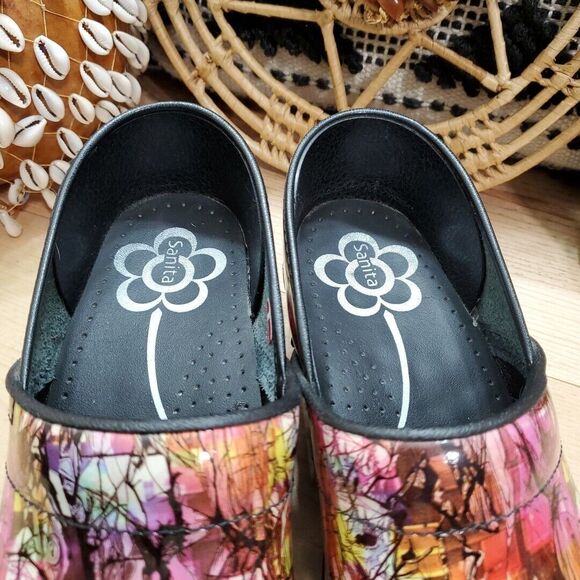 Sanita Womens 11-11.5/41 Professional Slip On Clogs Nurse Artistic Art Wear Boho - Picture 10 of 12